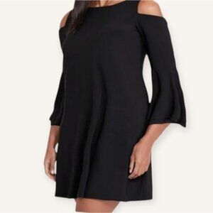 RALPH LAUREN Black Cold Shoulder Flowy Bell Sleeve Dress- Size 12